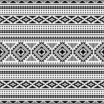 Seamless ethnic pattern vector design for fabric print. Geometric abstract art. Stock Illustration