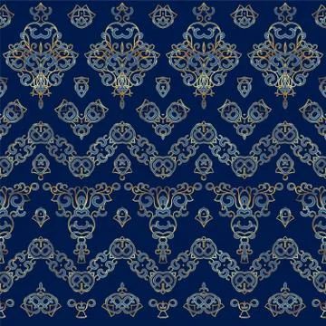 Seamless ethnic patterns for border. Stock Illustration