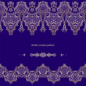 Seamless ethnic patterns for border. Stock Illustration