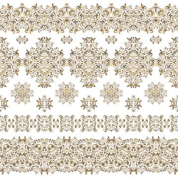 Seamless ethnic patterns for border. Stock Illustration