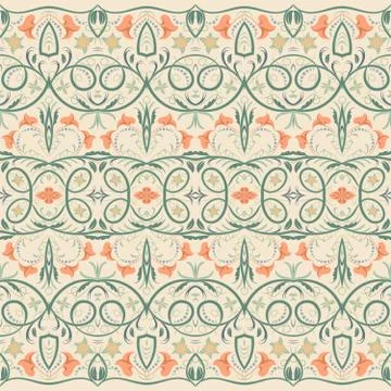 Seamless ethnic patterns for border Stock Illustration