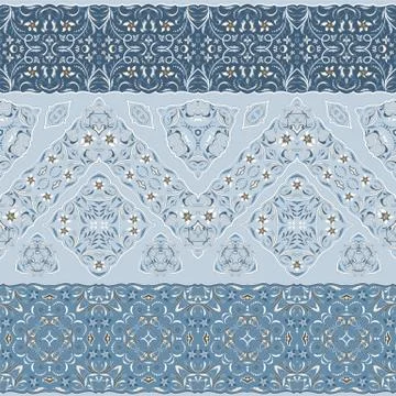 Seamless ethnic patterns for border Stock Illustration