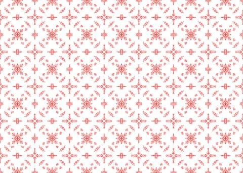 Seamless ethnic red plant pattern for embroidery Stock Illustration