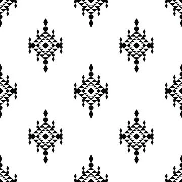 Seamless ethnic repeat pattern with geometric abstract. Stock Illustration