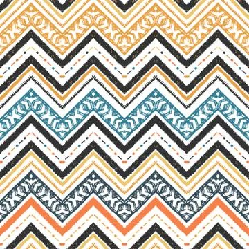 A seamless ethnic zigzag chevron vector pattern Illustrazione stock
