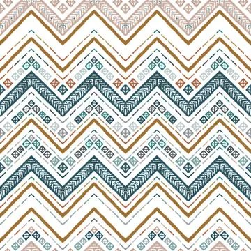 A seamless ethnic zigzag chevron vector pattern Stock Illustration