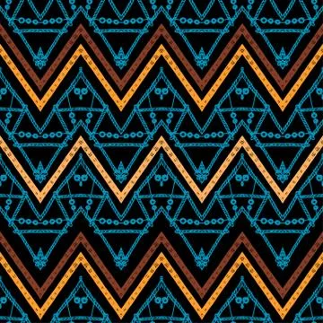 A seamless ethnic zigzag chevron vector pattern Stock Illustration