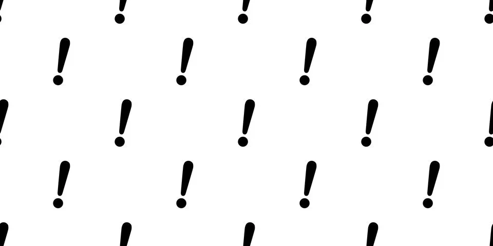 Seamless exclamation mark pattern, repeats vertically and horizontally Stock Illustration