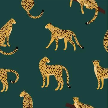 Seamless exotic pattern with abstract silhouettes of animals Illustrazione stock