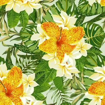 Seamless exotic pattern. Stock Illustration