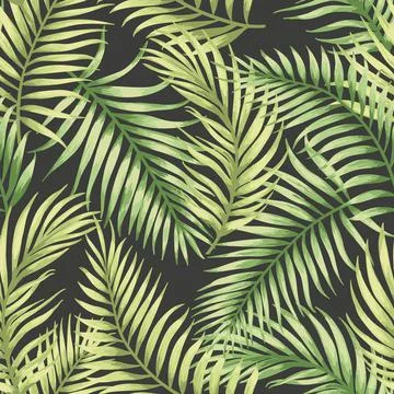 Seamless exotic pattern with tropical leaves. Illustrazione stock