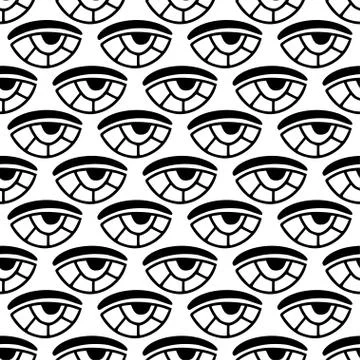 Seamless eyes pattern. Vector pattern for textile, wallpaper design. Eyes sea Illustrazione stock