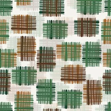 SEAMLESS FABRIC PATTERN BACKGROUND WITH HAND DRAW SQUARE SHAPE FROM LINE Illustrazione stock