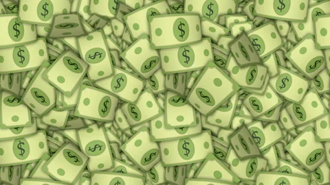 Seamless Falling Cartoon Cash Loop Video stock 331317845