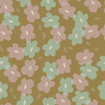 Seamless falling cute flower background , cute greeting card or fabric Stock Illustration
