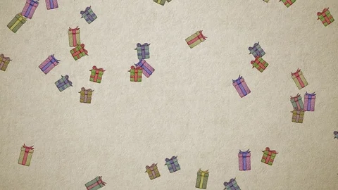 Seamless Falling Gifts / Presents Background.  Stock Footage 96695414