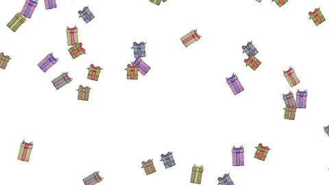 Seamless Falling Gifts / Presents Background.  Stock Footage 96695425