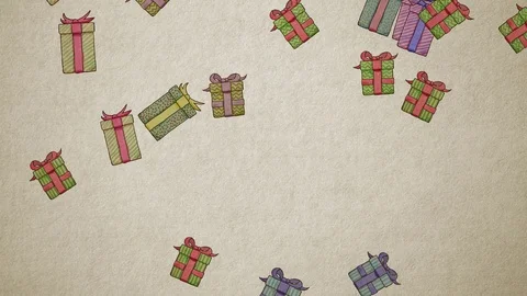 Seamless Falling Gifts / Presents Background. Stock Footage 96695488