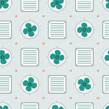 Seamless fan and grille pattern Stock Illustration