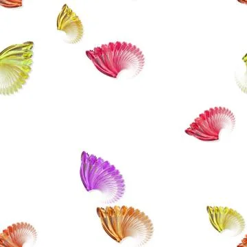 Seamless fan-shaped pattern on white Stock Illustration