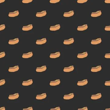 Seamless fast food pattern. fast food background. Doodle fastfood icons Stock Illustration