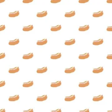 Seamless fast food pattern. fast food background. Doodle fastfood icons Stock Illustration