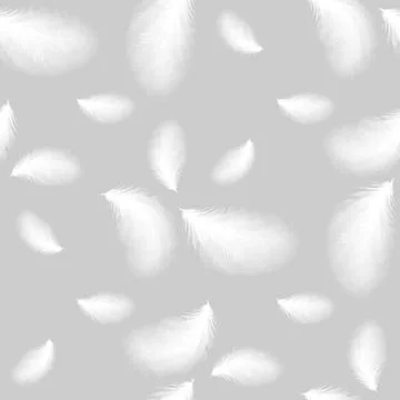 Seamless feather pattern. Seamless background with feathers of bird. Stock Illustration