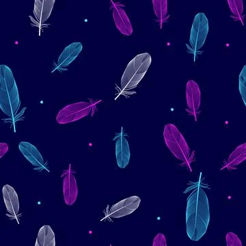 Seamless Feather pattern for Wedding, anniversary, birthday and party. Design Stock Illustration