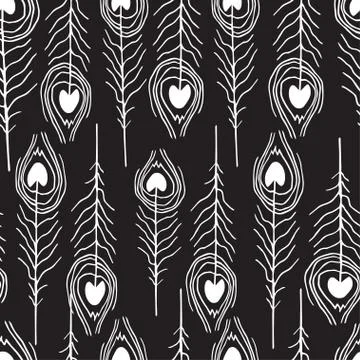 Seamless feather patterns Illustrazione stock