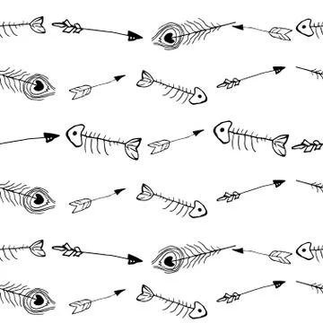 Seamless feather patterns Illustrazione stock