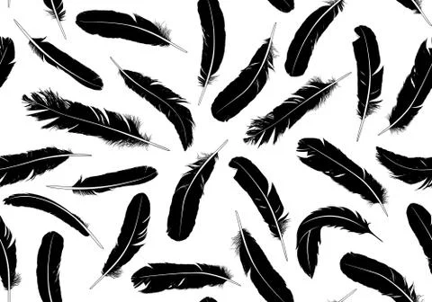 Seamless feathers Stock Illustration