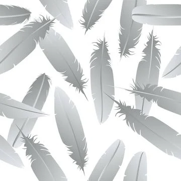 Seamless feathers pattern Seamless feathers pattern over white background ... Stock Photos