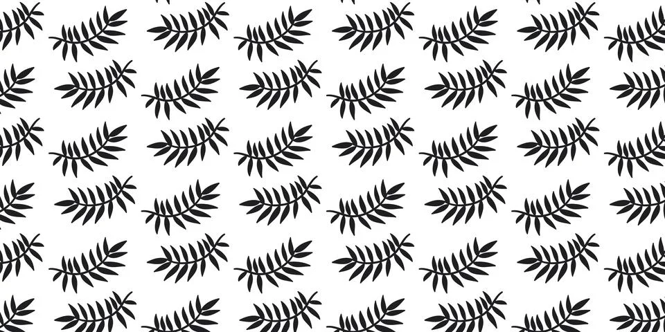 Seamless Fern Leaf Pattern Background with Botanical Foliage Stock Illustration