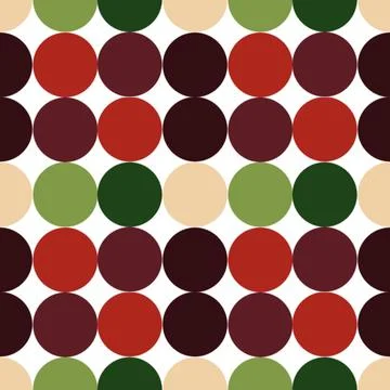 Seamless festive background featuring polka dots in classic Christmas color.. Stock Illustration