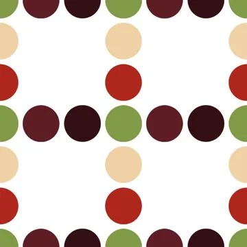 Seamless festive background featuring polka dots in classic Christmas color.. Illustrazione stock