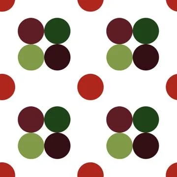 Seamless festive background featuring polka dots in classic Christmas color.. Illustrazione stock