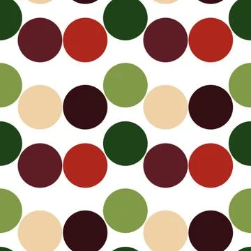 Seamless festive background featuring polka dots in classic Christmas color.. 스톡 일러스트