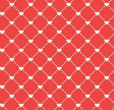 Seamless Festive Love Abstract Pattern with Hearts on Red Illustrazione stock