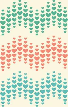 Seamless Festive Love Abstract Pattern with Hearts on White Stock Illustration