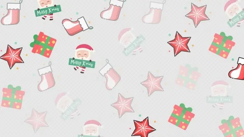 Seamless festive pattern of christmas themed elements. Stock Footage 321180155