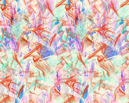 Seamless field pattern with bluebell flower drawn in purple pencil on a Stock Illustration