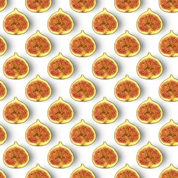 Seamless fig pattern on a white background Stock Photos