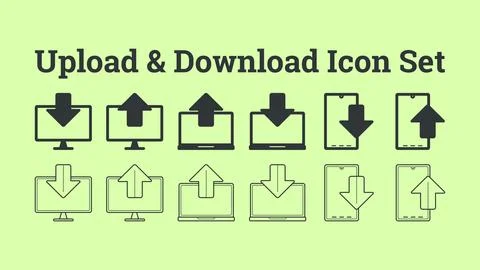 Seamless File Transfer: Icon Set Stock Illustration