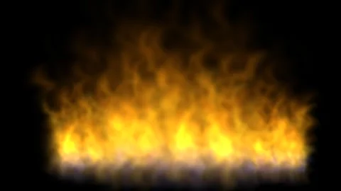 Seamless Fire Burning Flames Dark Black Background for Horizontal Video Effects Stock Footage 302896159