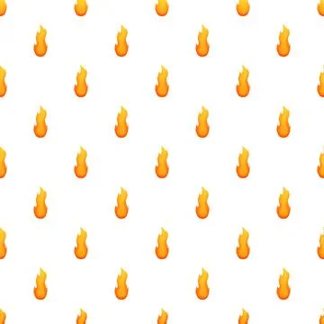 Seamless fire flame pattern on white background 스톡 일러스트