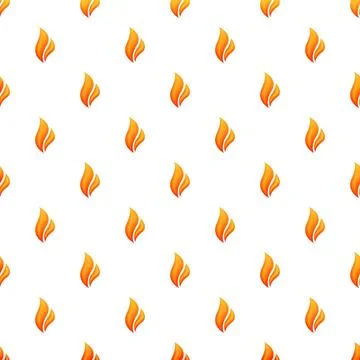 Seamless fire flame pattern on white background 库存插图
