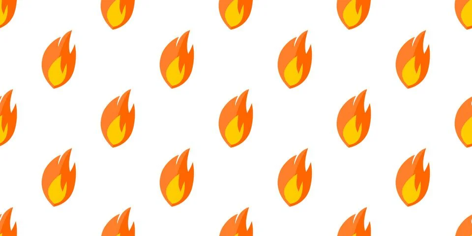 Seamless fire or flame icon pattern, repeats vertically and horizontally Stock Illustration