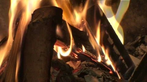 Seamless fireplace burning flames one Stock Footage 63547