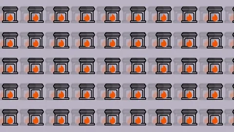 Seamless Fireplace Pattern Animation for Cozy Backgrounds and Designs. Stock Footage 325381795