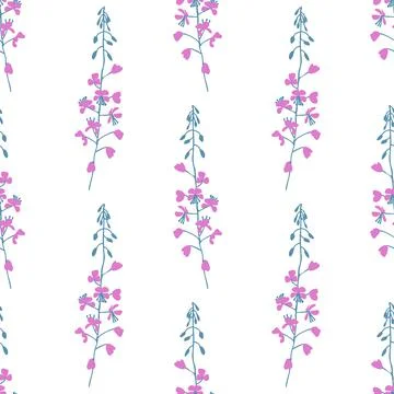 Seamless fireweed pattern Illustrazione stock